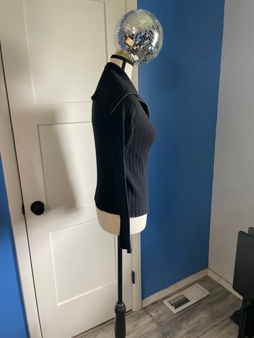 Universal Thread Black Ribbed Zip-Up Jacket - Picture 2 of 5